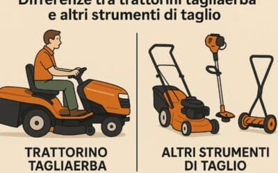 Differenze tra trattorini taglia erba e altri strumenti di taglio