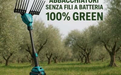 Abbacchiatori senza fili a batteria, per la raccolta delle olive 100% green